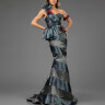 251E4284 TERANI Assyemtric Sleeveless Trumpet Long Evening Dress