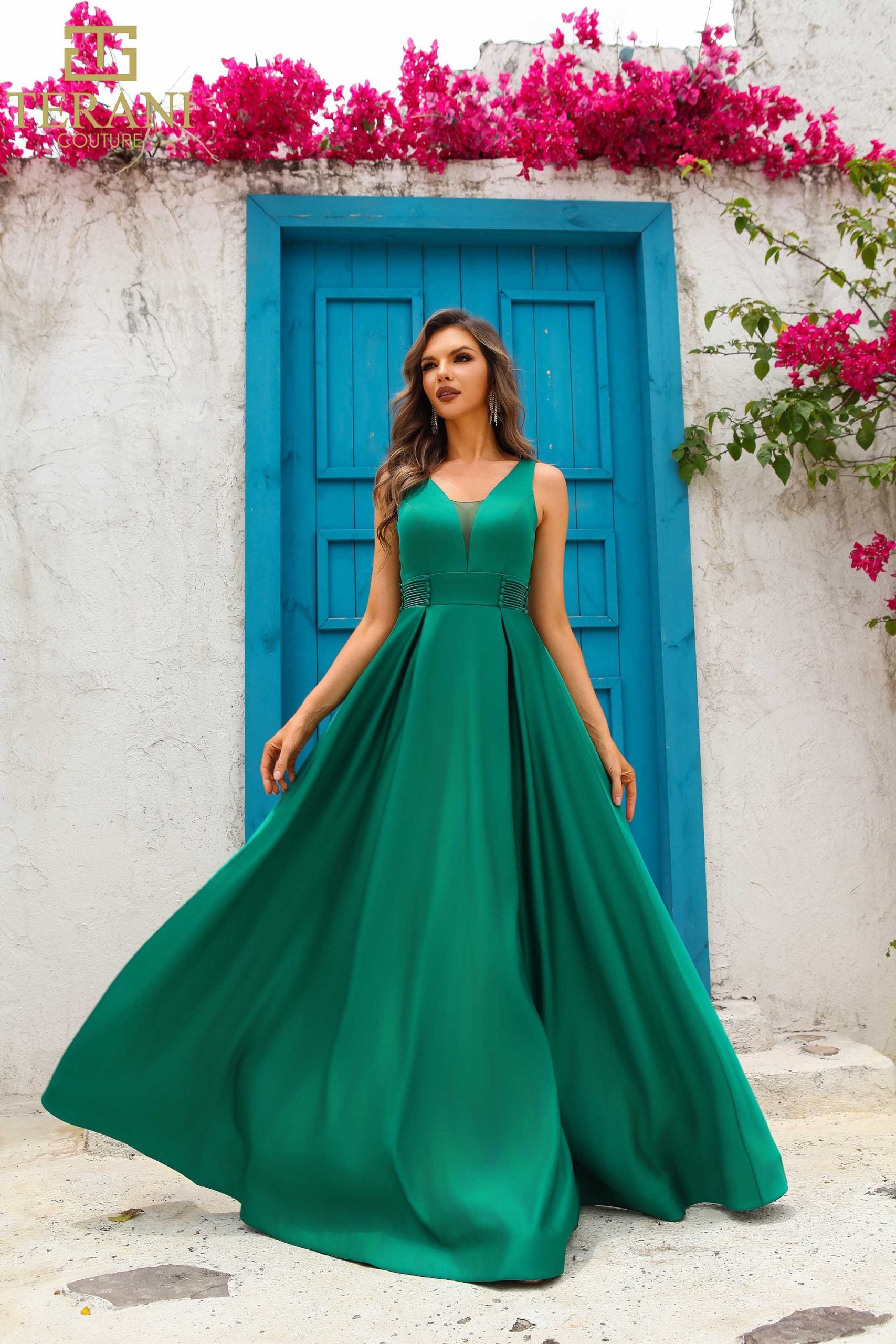 V-Neck Sleeveless Satin A-Line Ballgown V-Neck Sleeveless Satin A-Line Ballgown