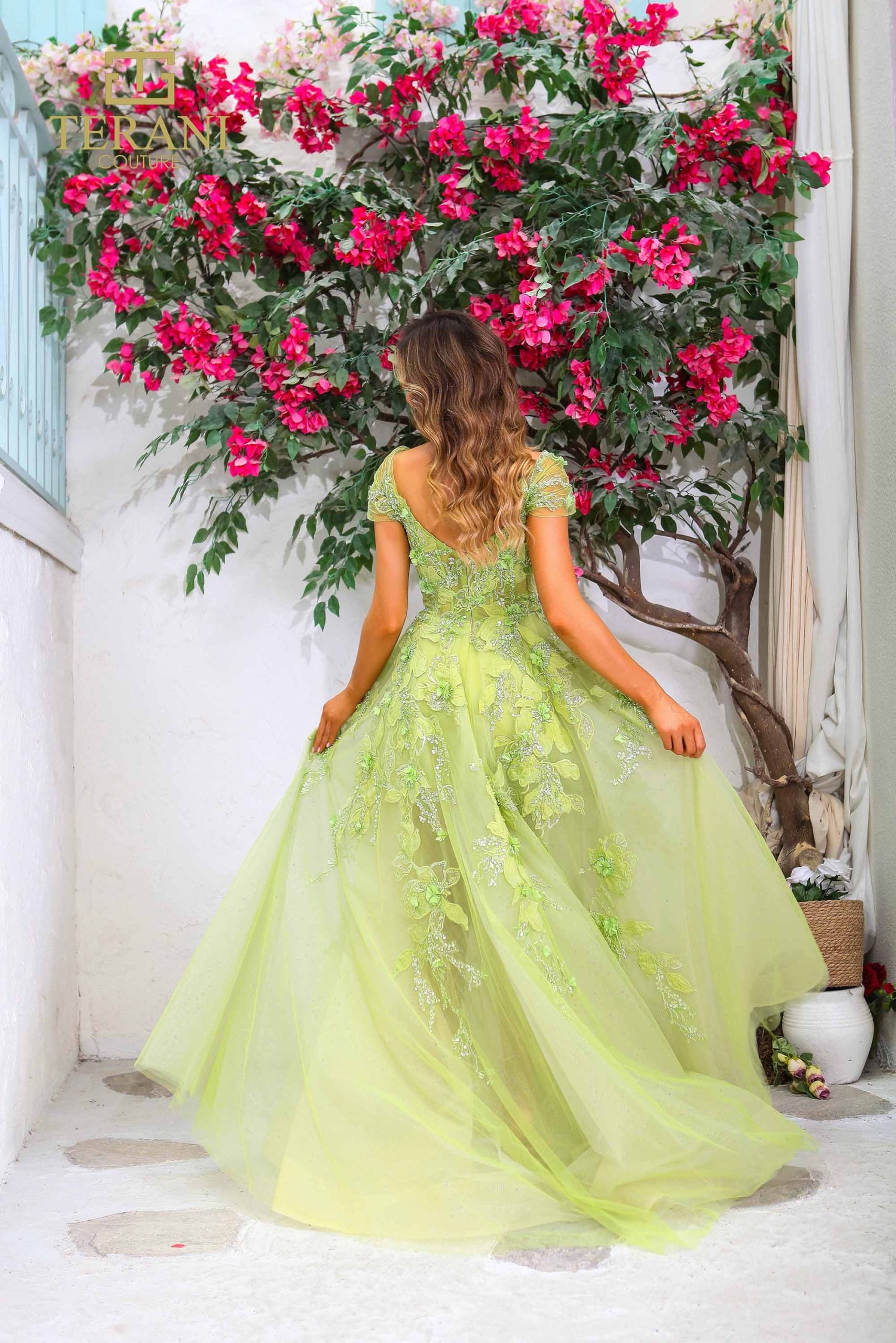 251P4533 TERANI Sweetheart Organza Long Prom Ballgown