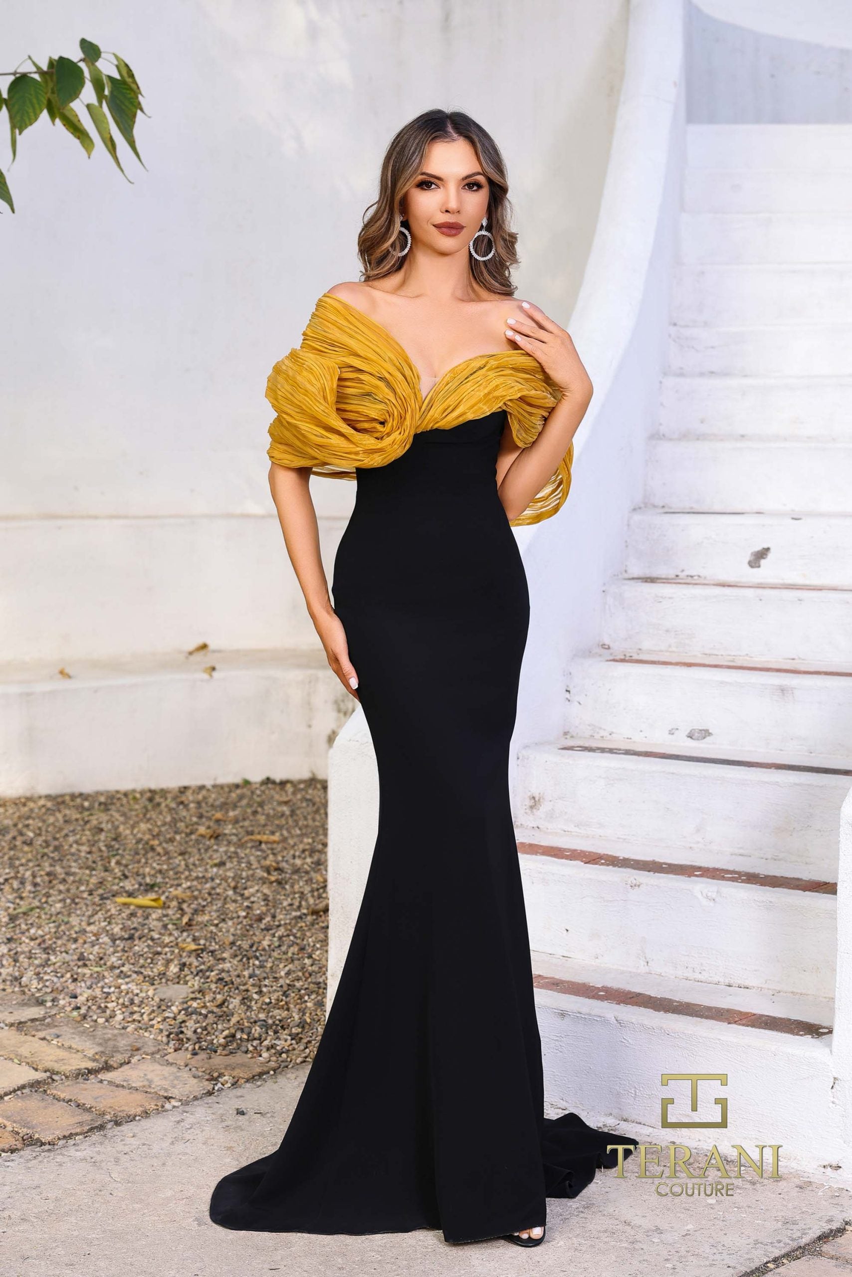252E5181 – Fit and Flare Long Evening Dress