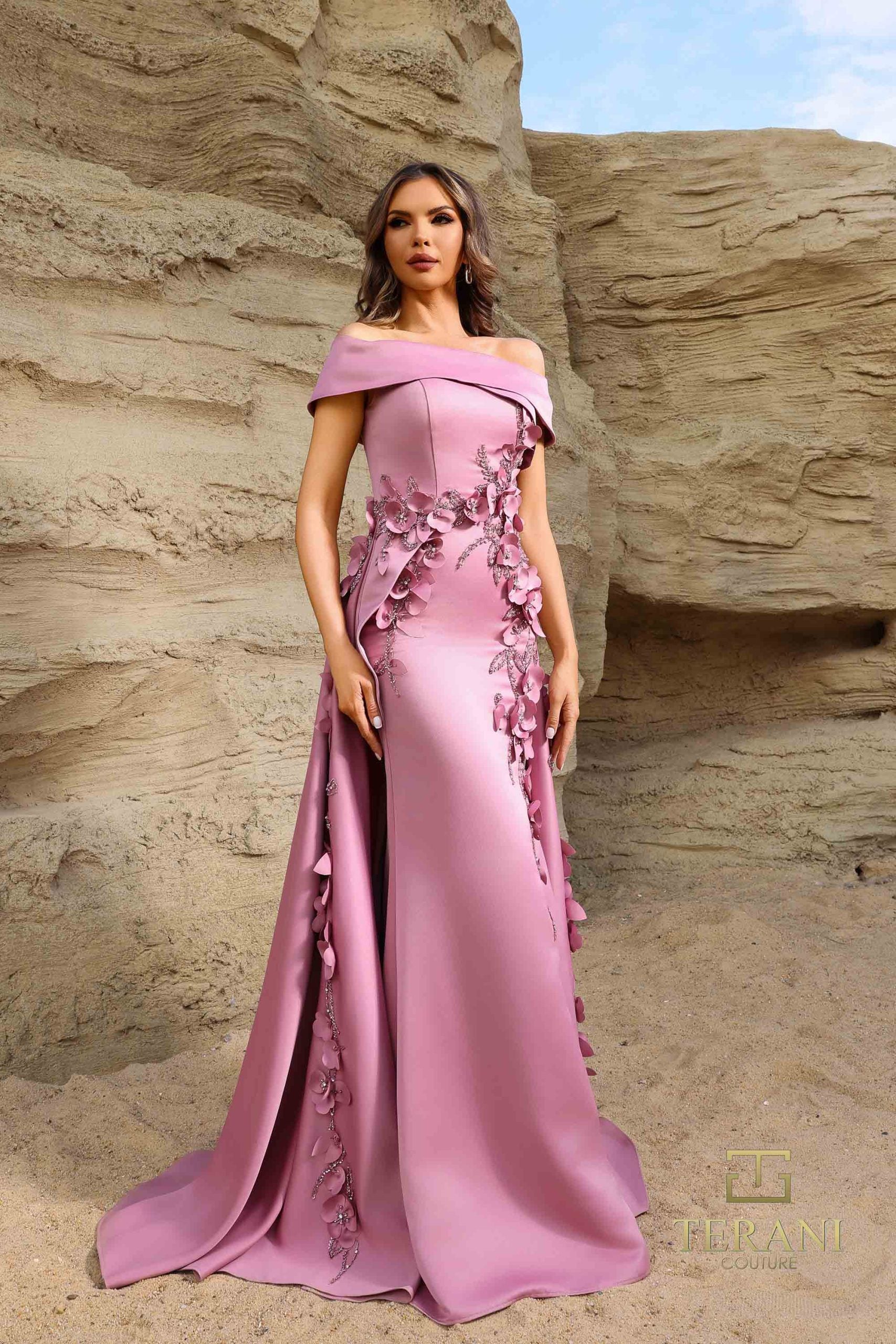252M5317 – A-line Long MOB Dress