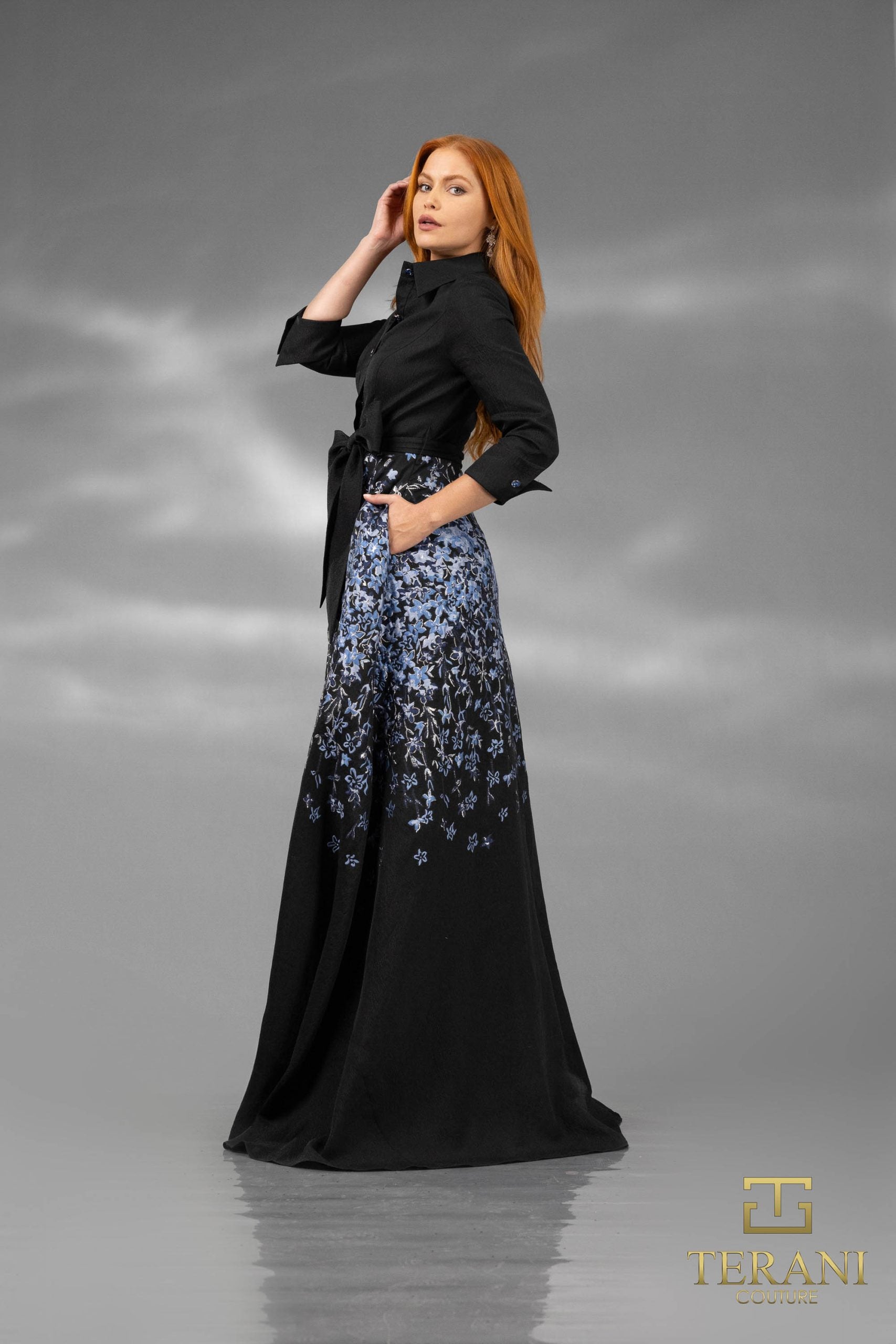 252M5503 – A-line Long MOB Dress