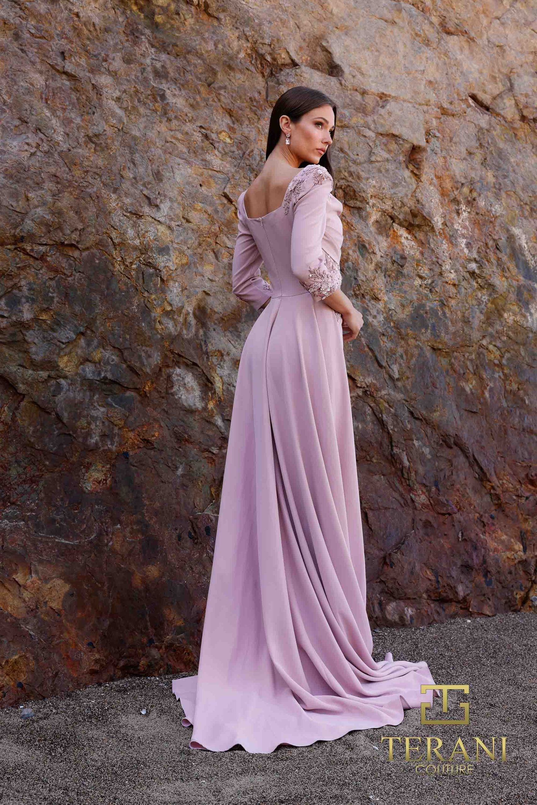 252M5338 – Train Long MOB Dress