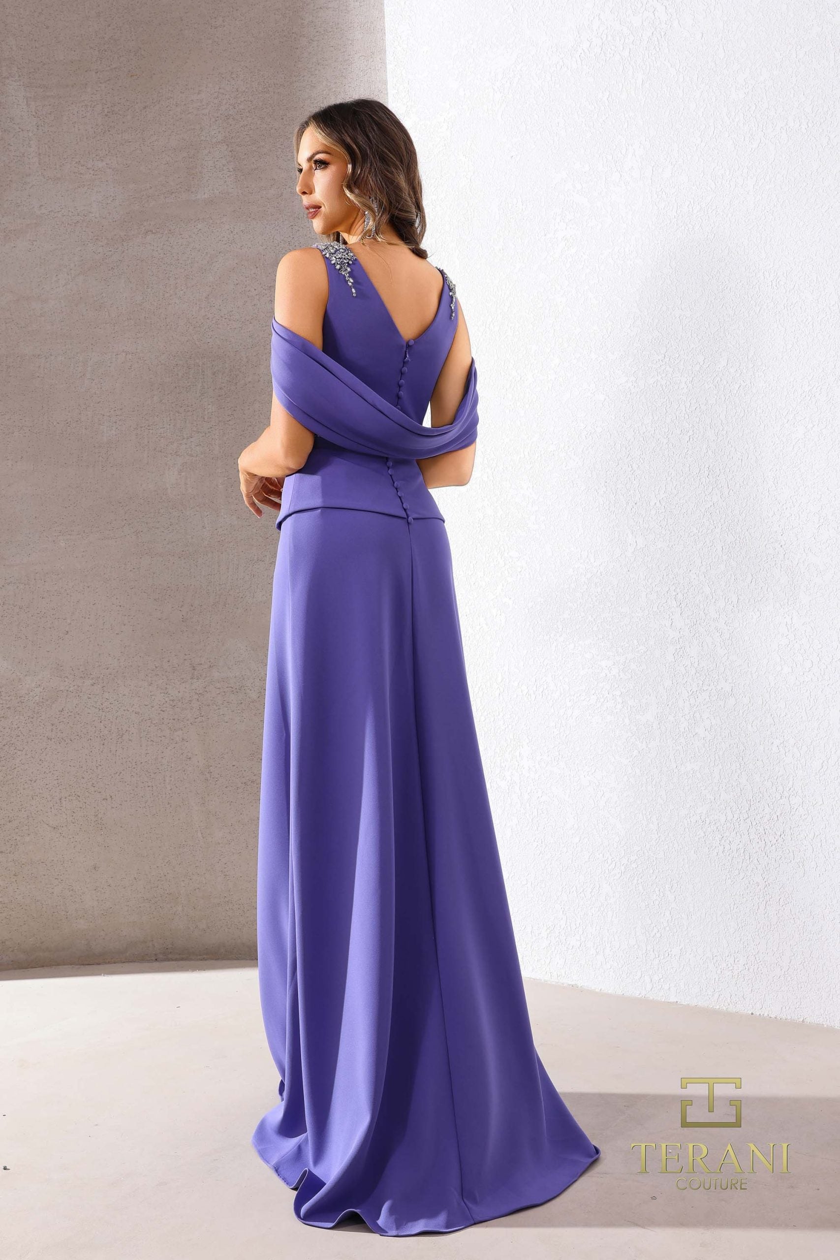 252M5373 – A-line Long MOB Dress