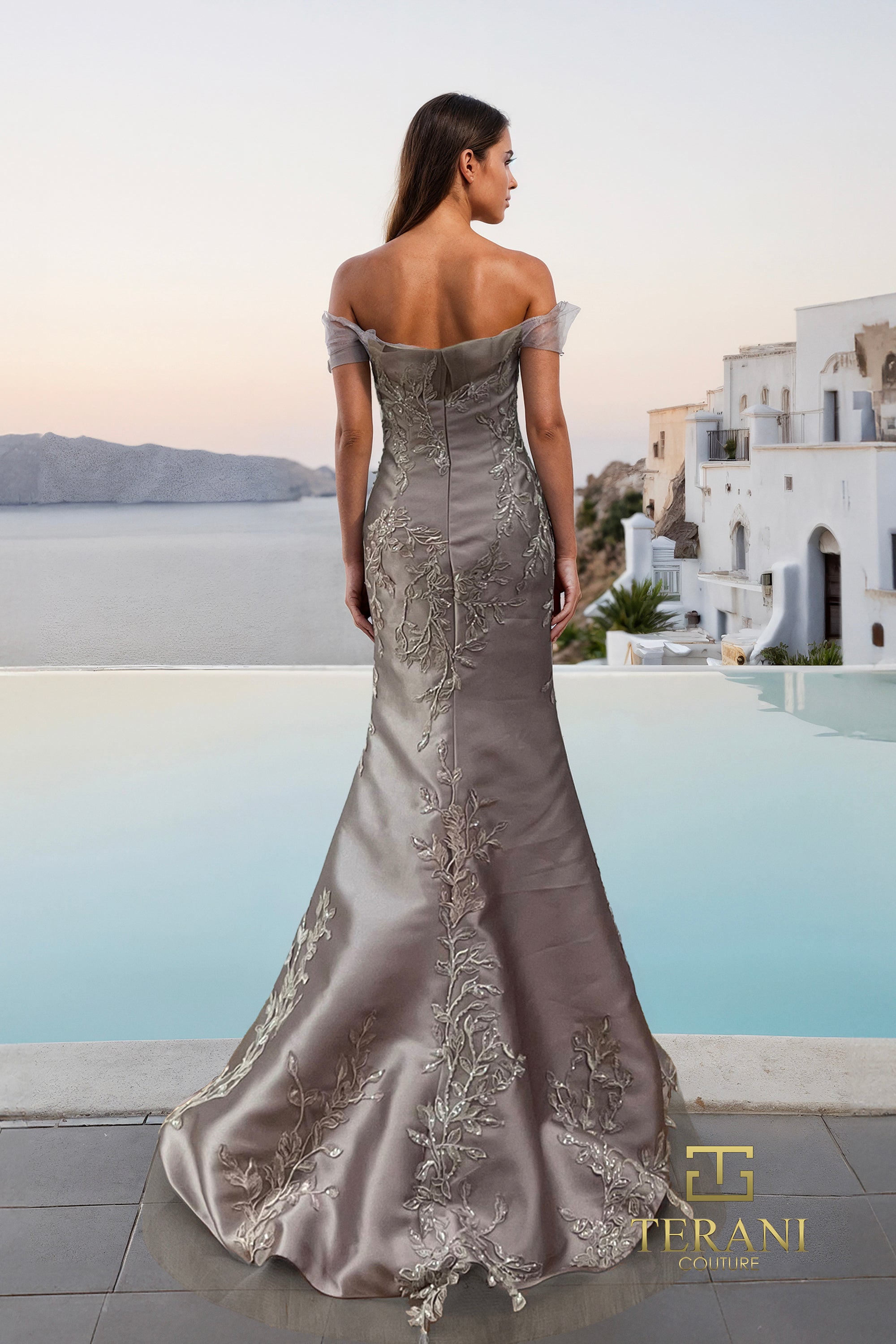 Asymmetric Off-Shoulder Stretch Mikado Mermaid Gown - 261E6270