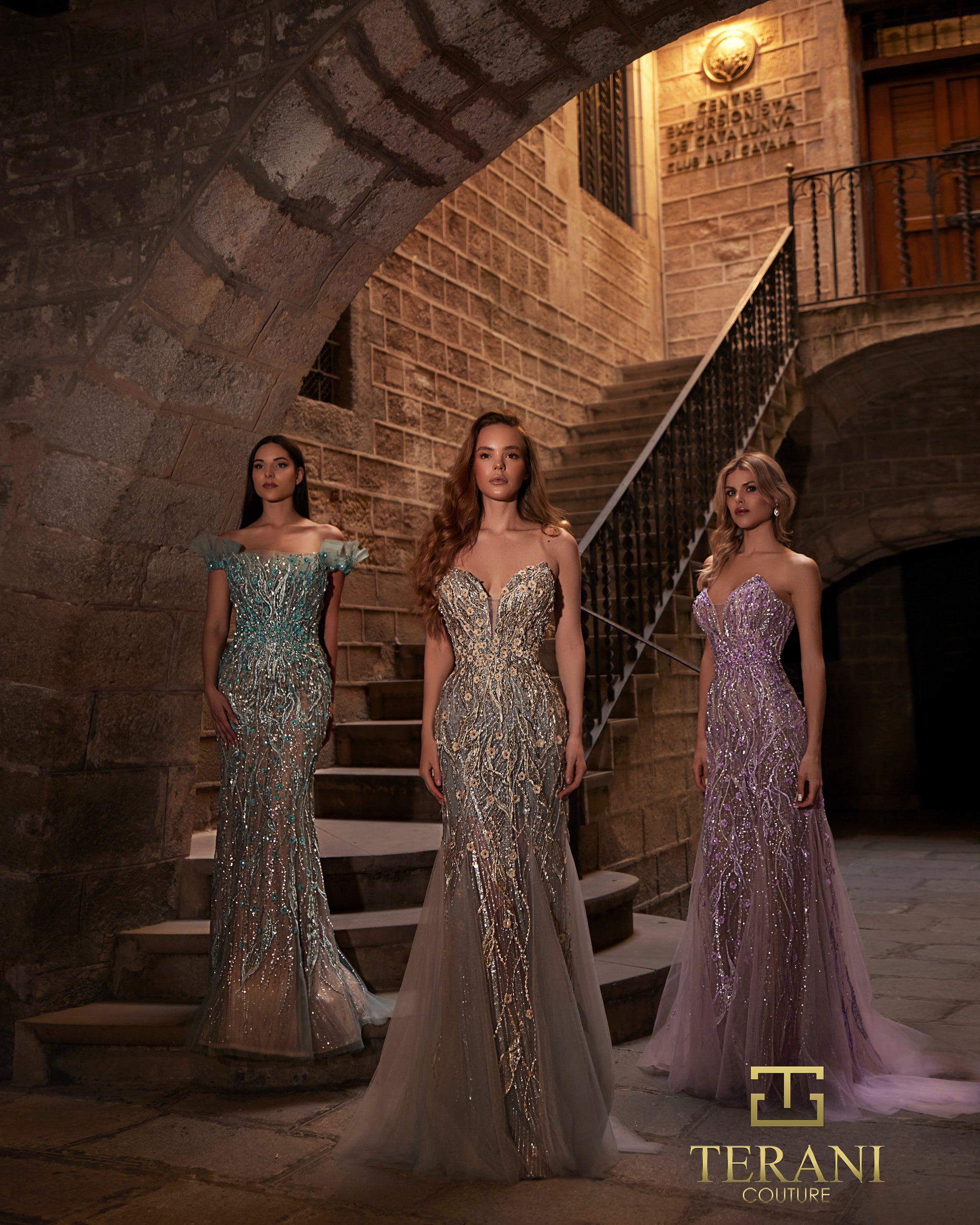 Off-Shoulder Beaded Tulle Mermaid Gown - 261GL6373