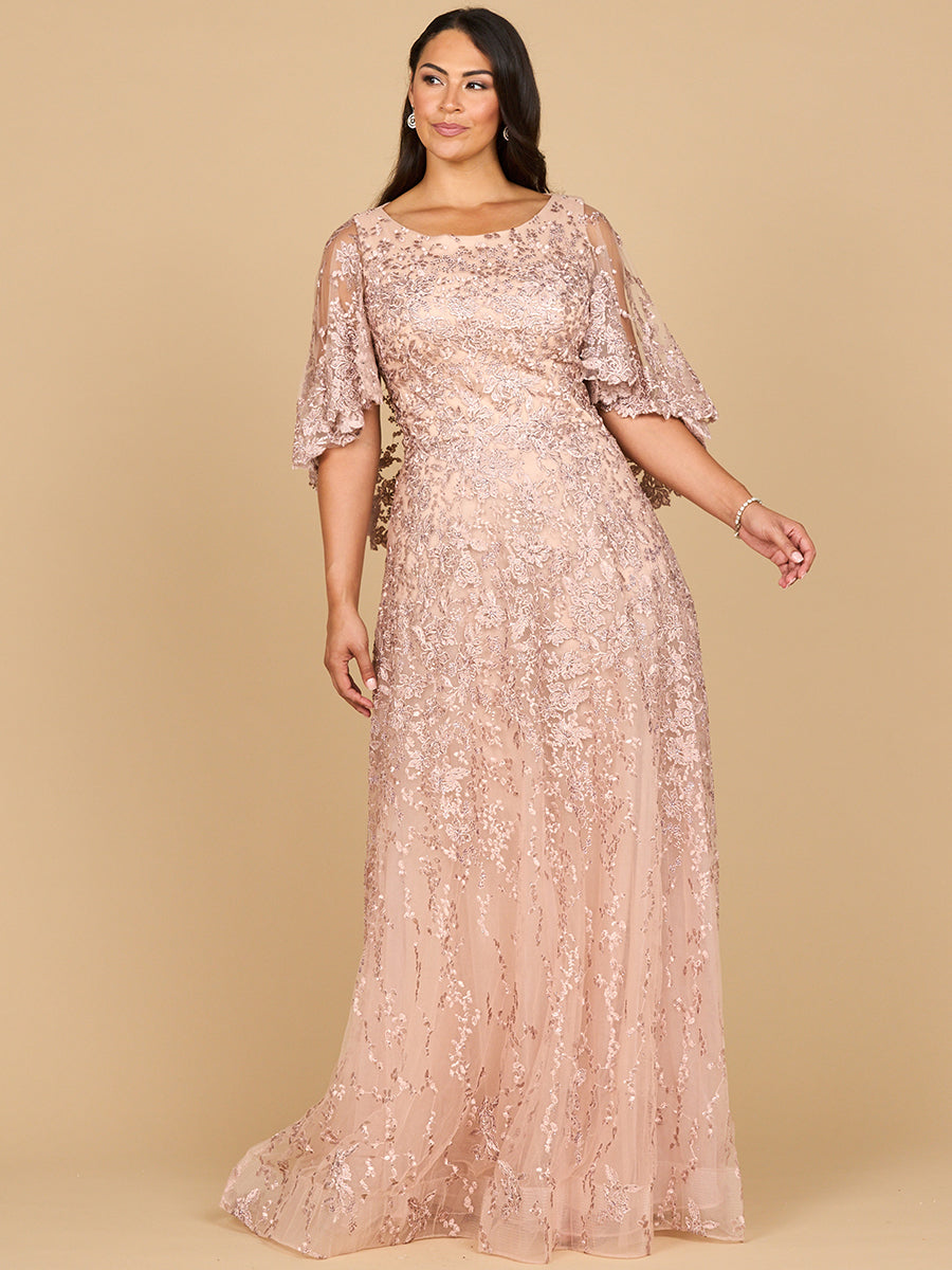 Lara 28881 - Cape Sleeve Mother's Gown