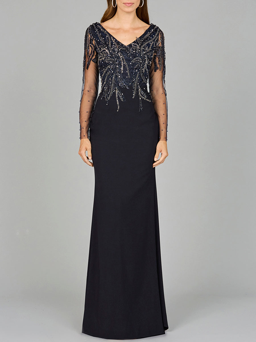 Long Sleeve Knit Gown