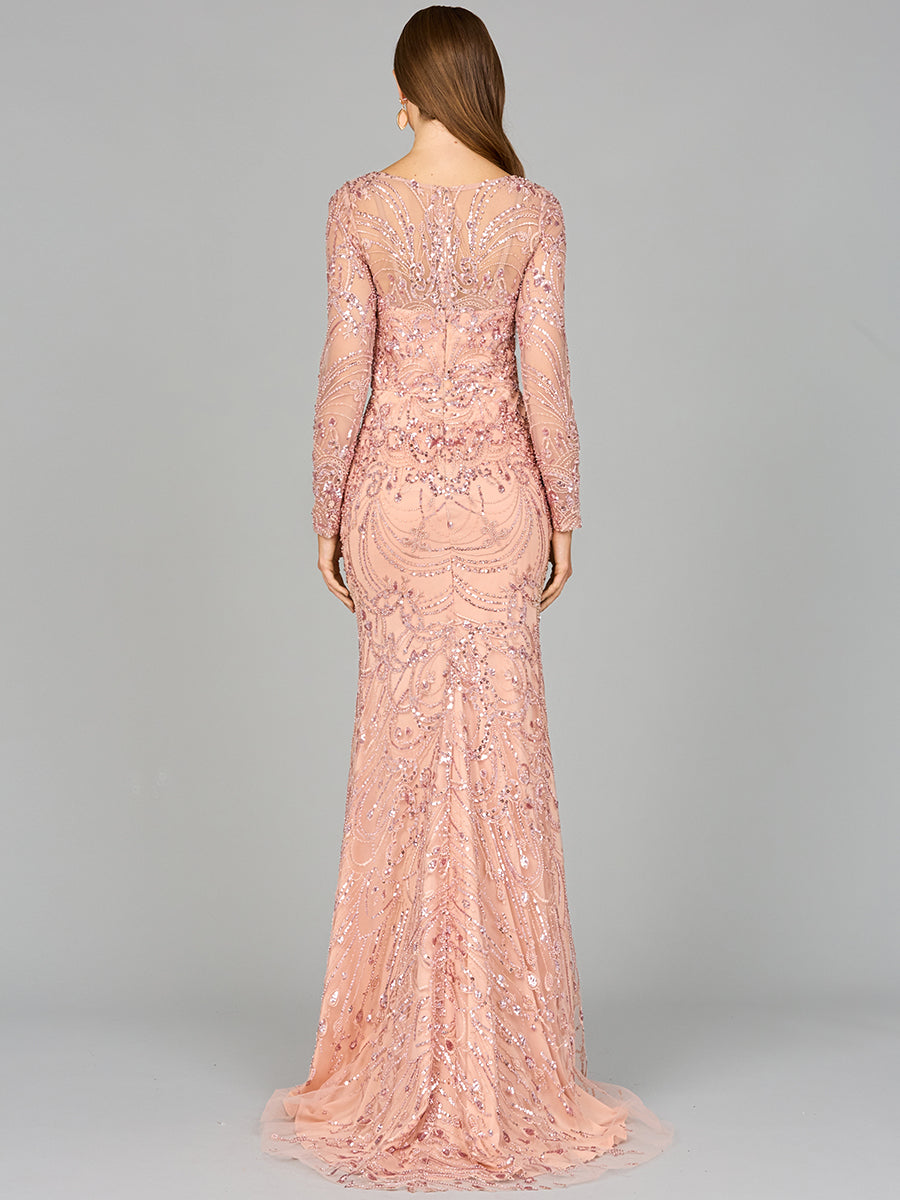 Long Sleeve Lace Gown