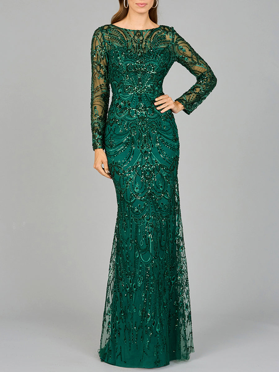 Long Sleeve Lace Gown