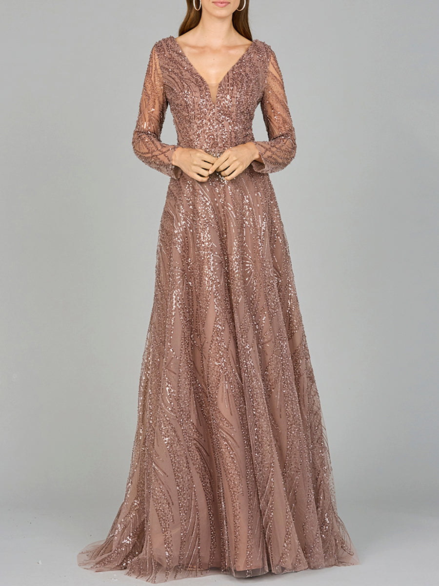 Modest Long Sleeve Ball Gown