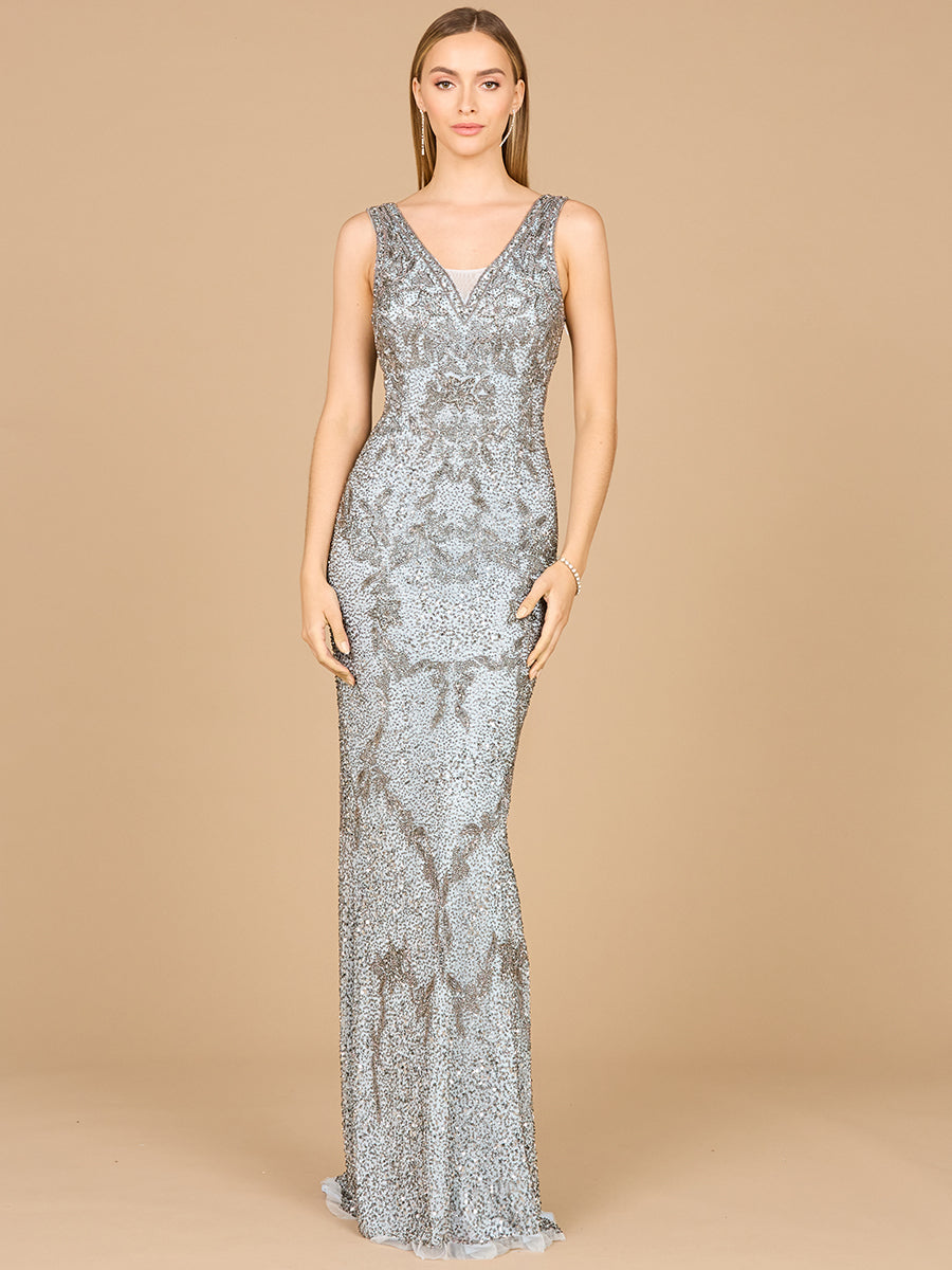 Cowl Back Classy Beaded Dress