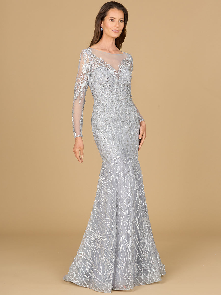 Mermaid, Long Sleeve Lace Gown