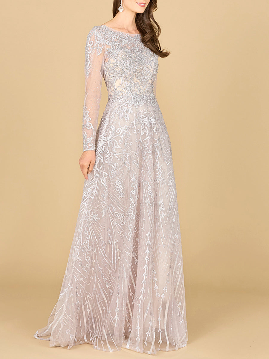 Long Sleeve High Neck Gown