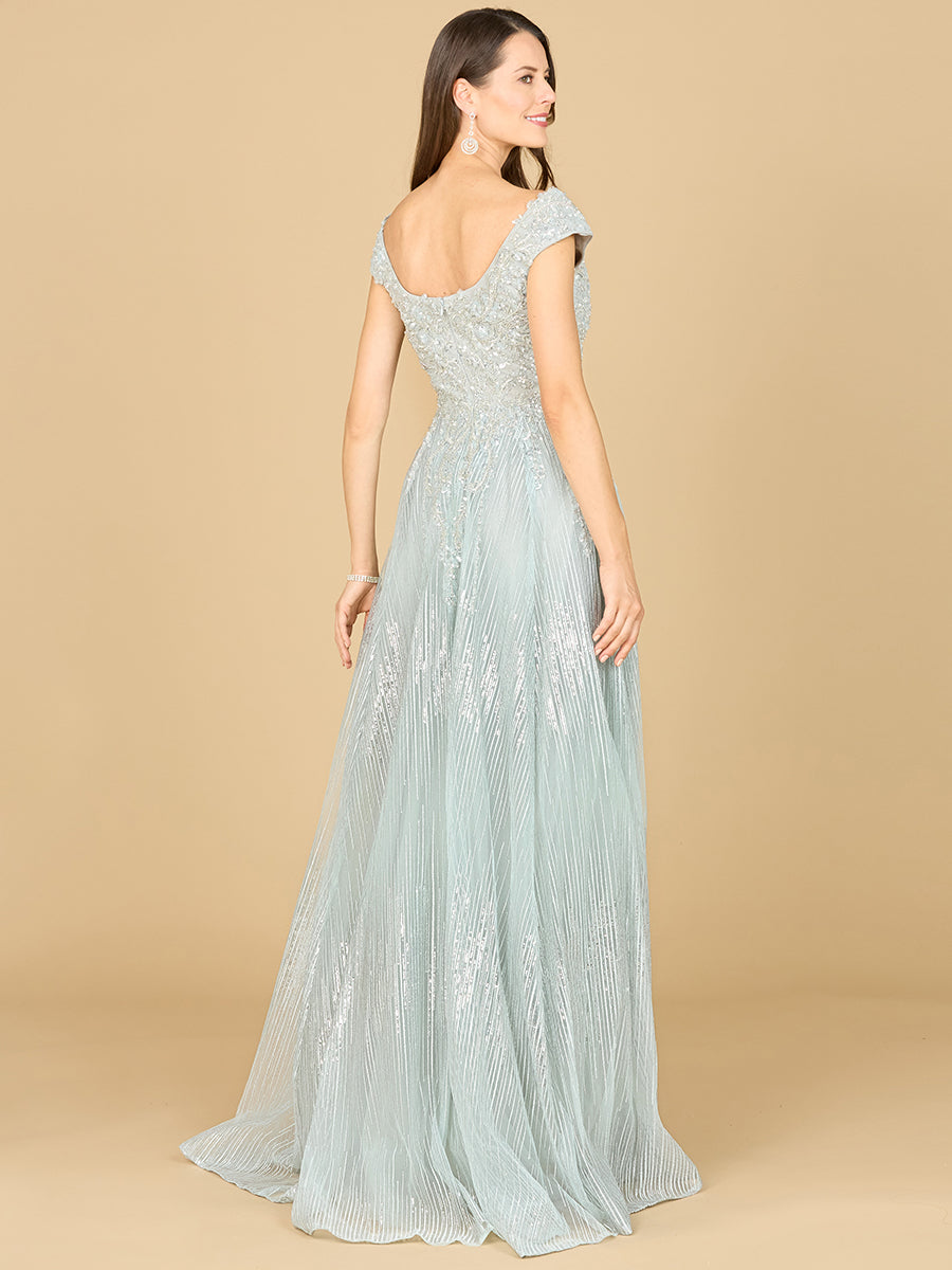 Cap Sleeve Lace Ballgown