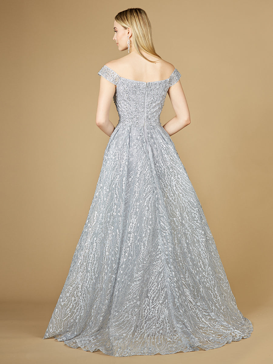 Off Shoulder Overskirt Gown