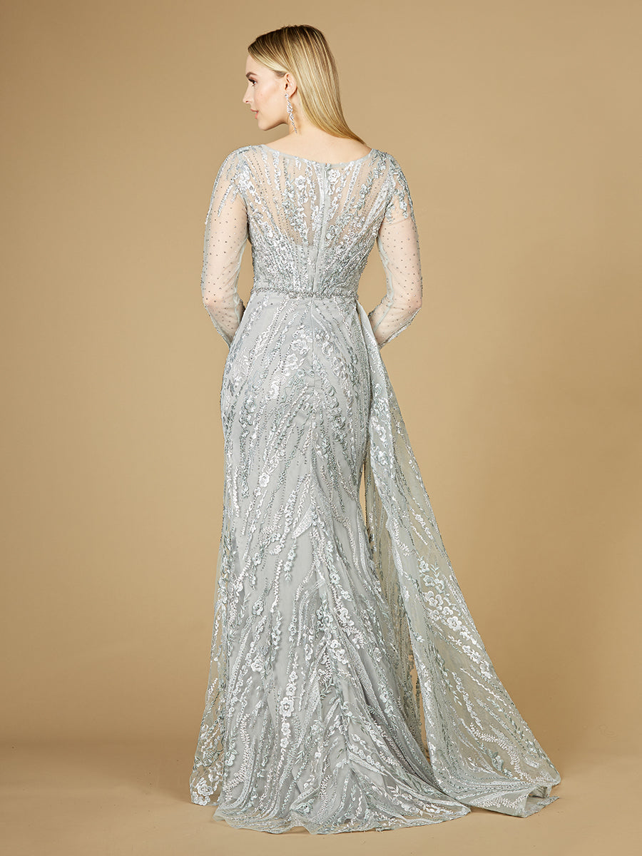 Asymmetrical Skirt Overlay Dress with Long Sleeves