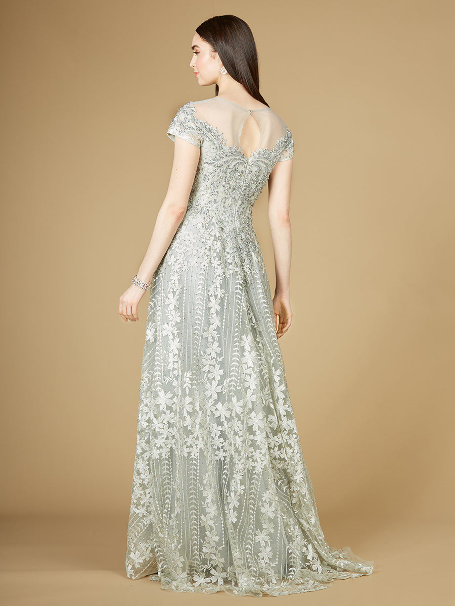 Cap Sleeve Lace A-Line Dress