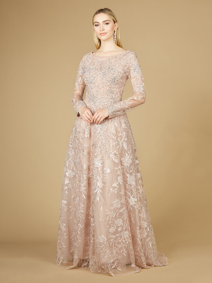 Long Sleeve High Neck Gown