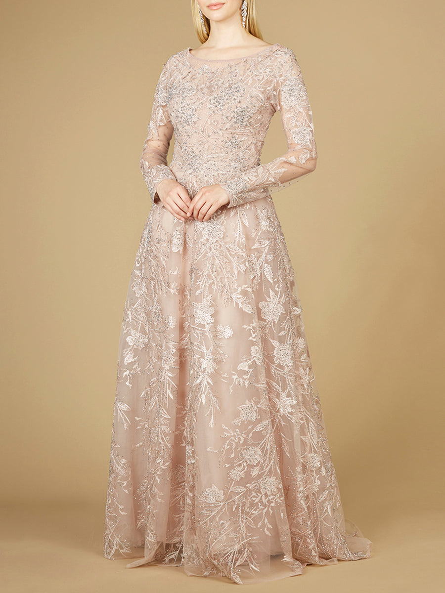 Long Sleeve High Neck Gown