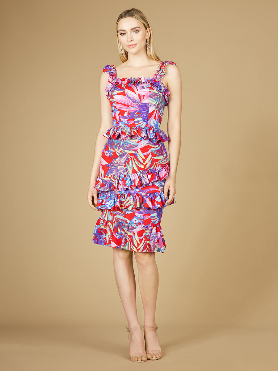 High Neck Printed Midi Dress - OUTLET