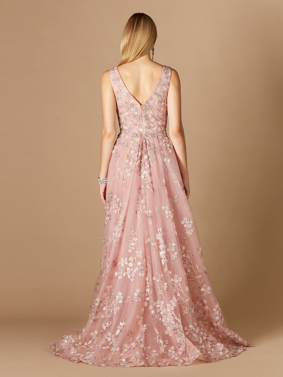 Floral Applique Overskirt Dress