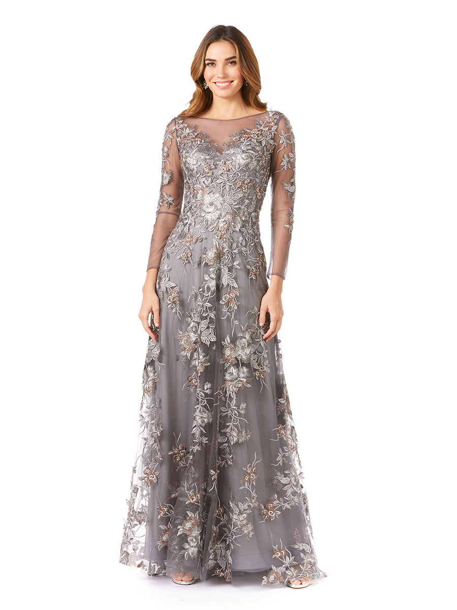Long Sleeve Modest Lace Gown