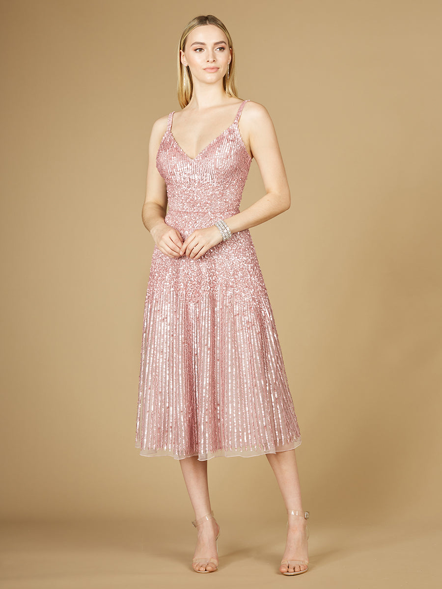 Flowing, Sequin Midi Dress
