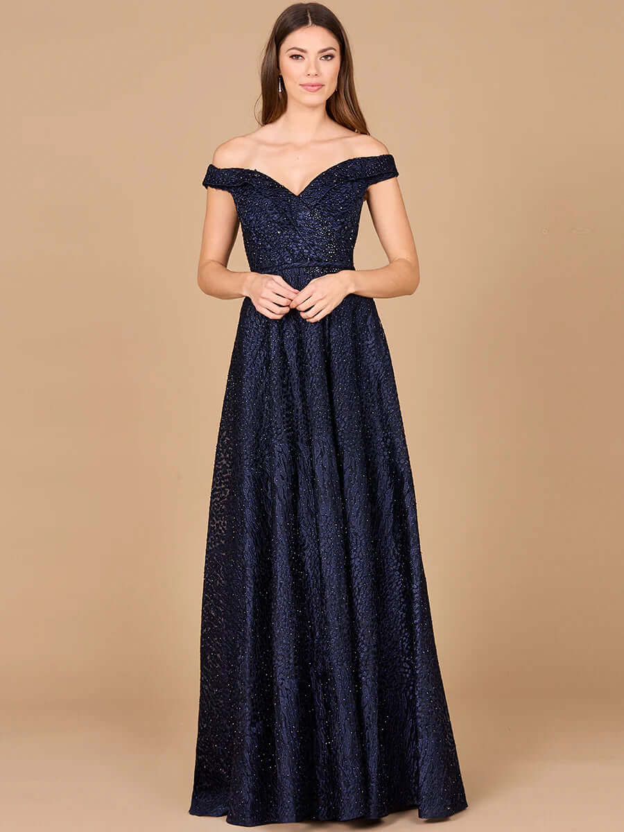 LARA 29349 Off‑Shoulder Lace Ballgown – Elegant Embroidered Evening Dress