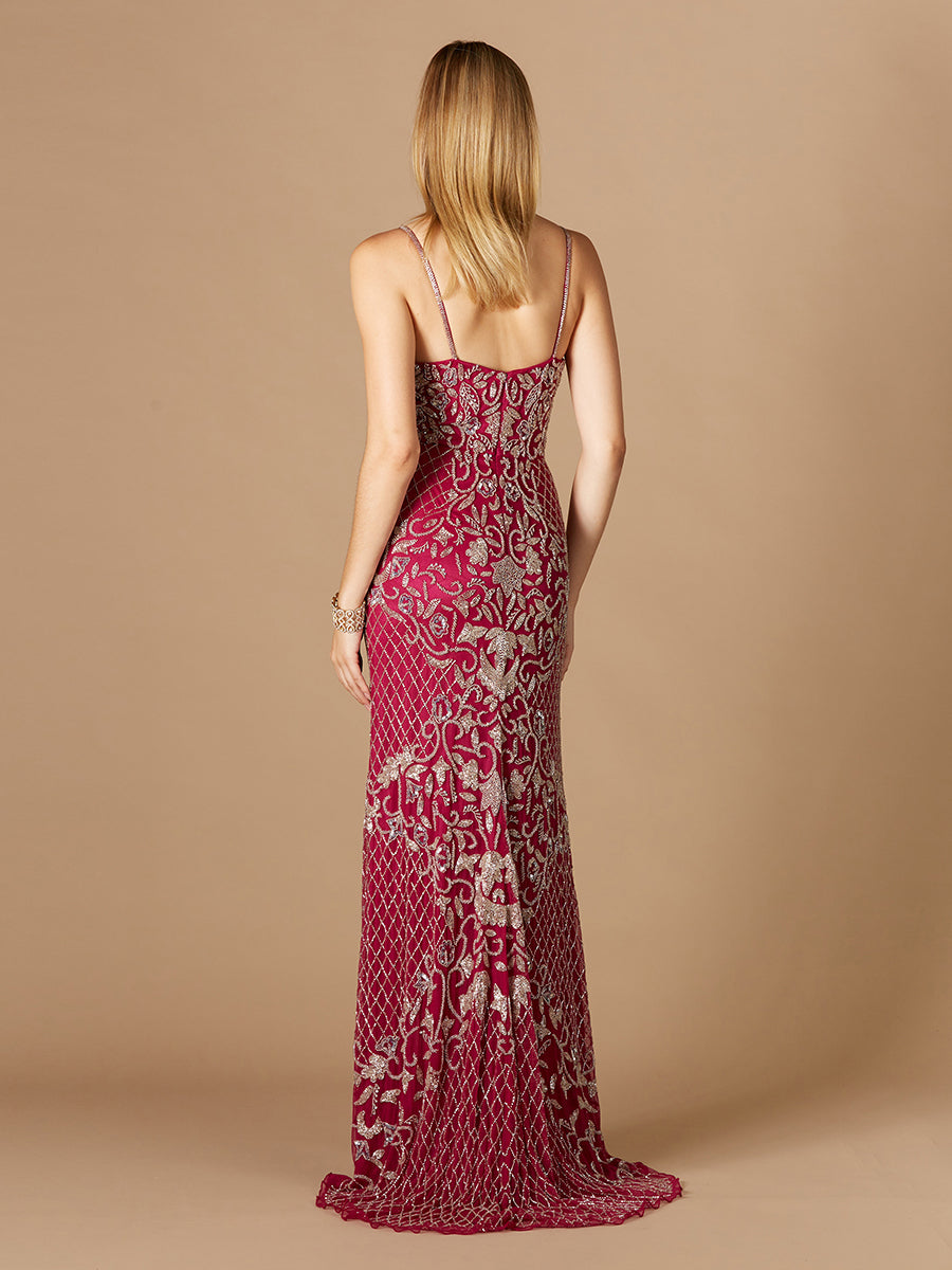 Beaded Tank Dress with Slit - OUTLET
