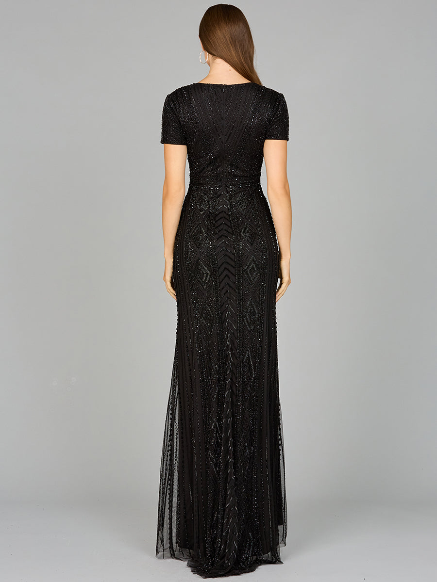 Lara 29606 - Closed Back, Cap Sleeve Dress