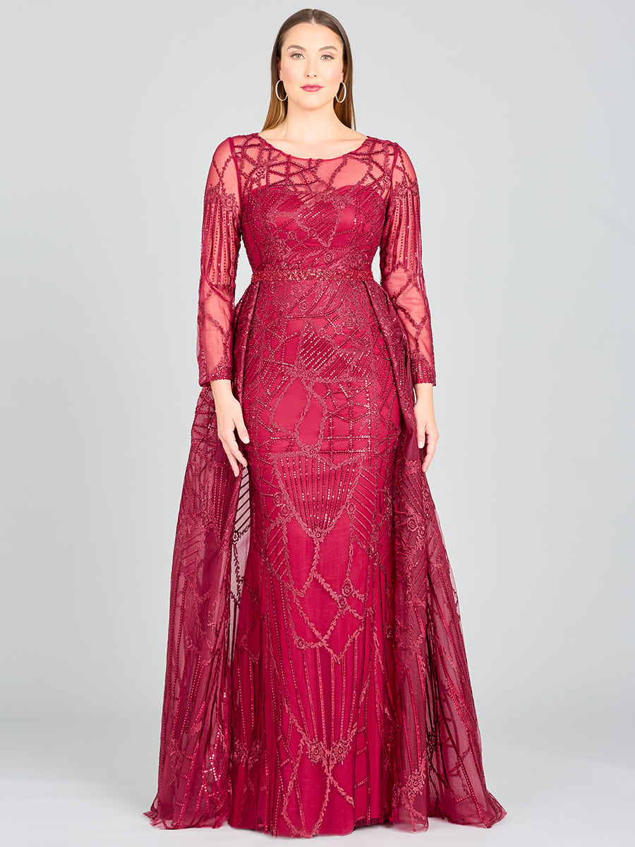 Lara 29633 - Gorgeous Overskirt Dress with Long Sleeves