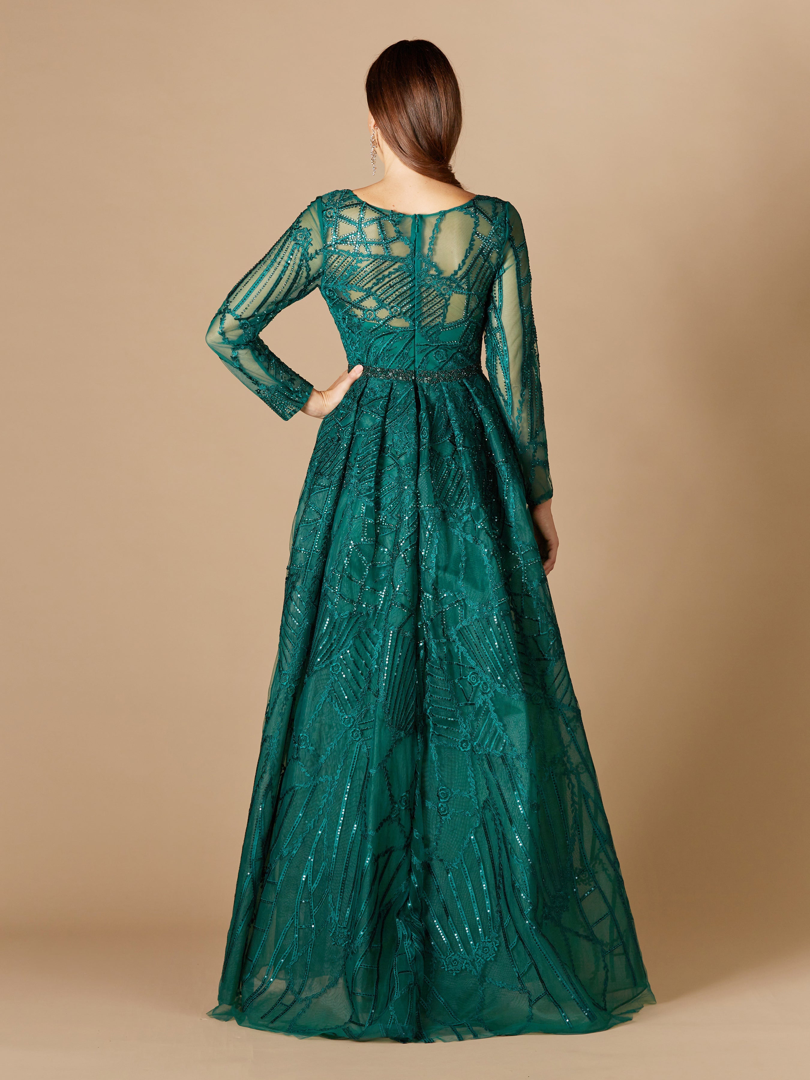 Lara 29633 - Gorgeous Overskirt Dress with Long Sleeves