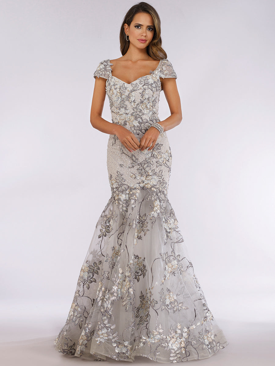 Lara 29642 - Cap Sleeve Mermaid Gown