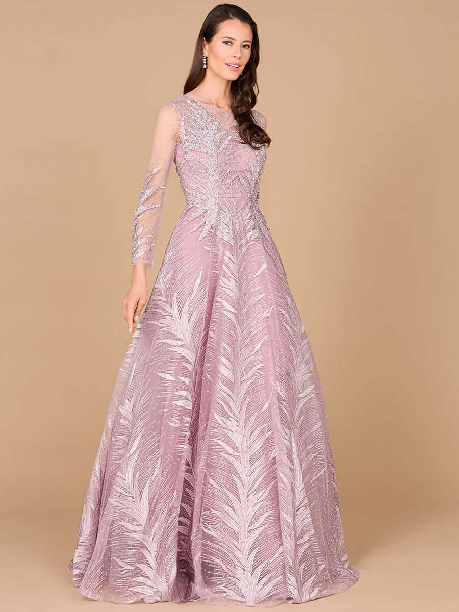 LARA 29761 Off‑Shoulder Embroidered Ball Gown – Romantic Lace & Bead A-Line Dress