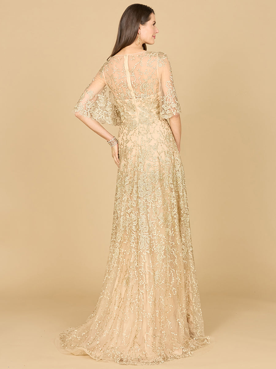 Lara 33277 - Cape Sleeve Mother's Gown