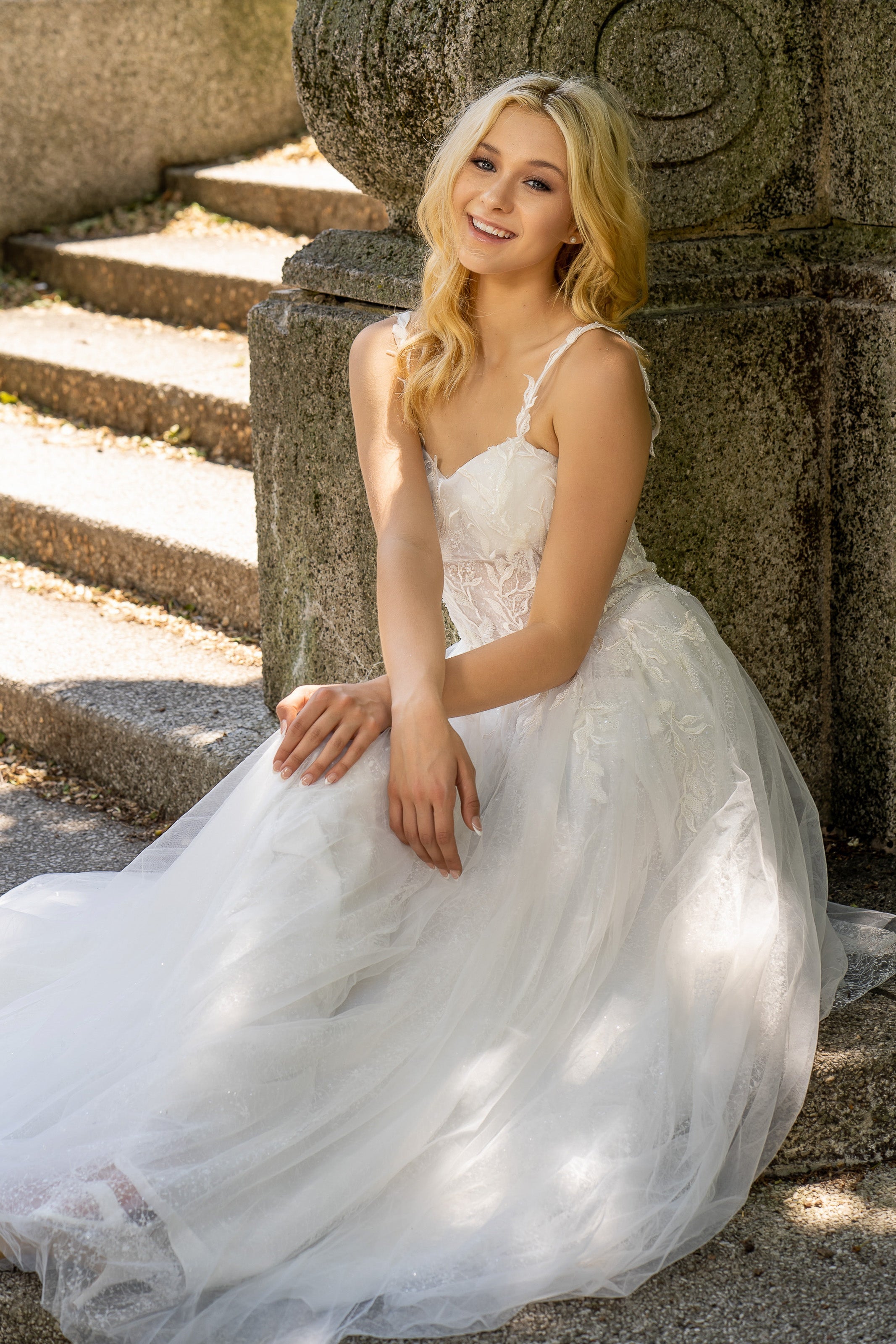 Lara 51042 - Sheer Bodice Lace Bridal Ballgown OUTLET