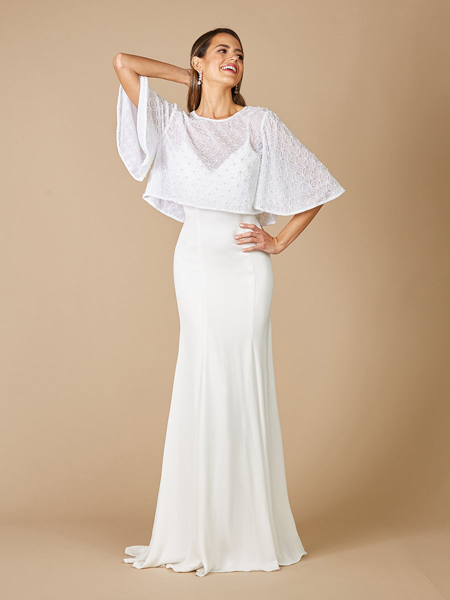 Lara Gina Beaded Tulle Capelet