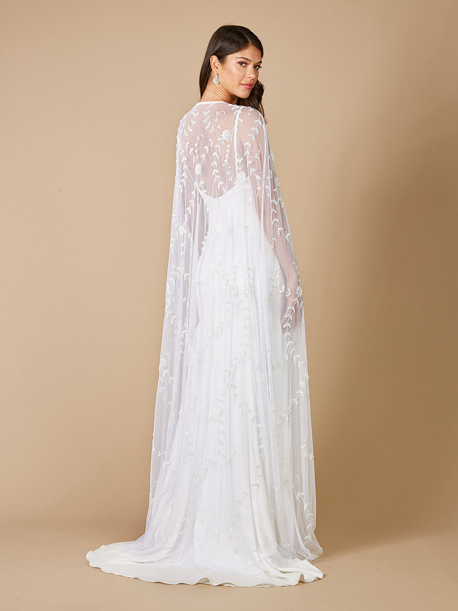 Gerrie Full-Length Beaded Bridal Cape