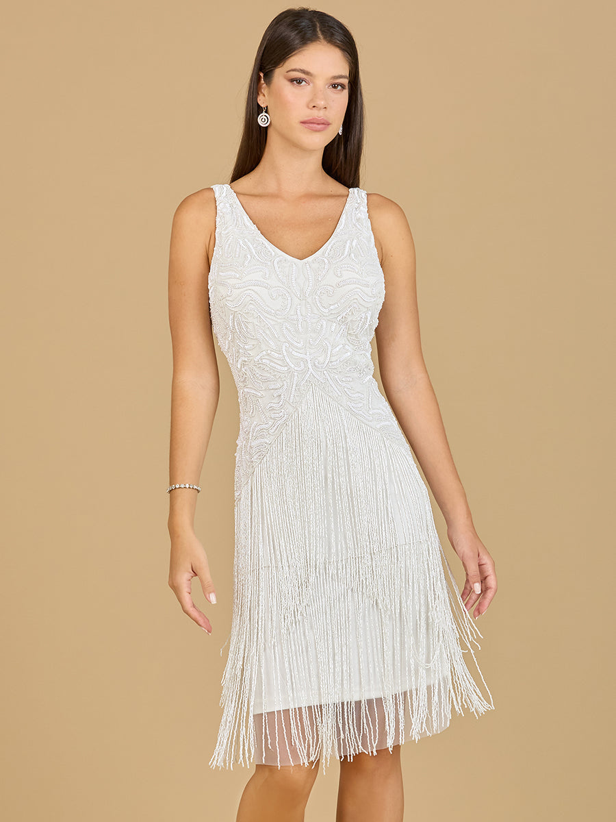 beaded fringe cocktail dress Lady Black Tie - Bailey Mini Dress - Beaded Fringe Cocktail Dress - Black