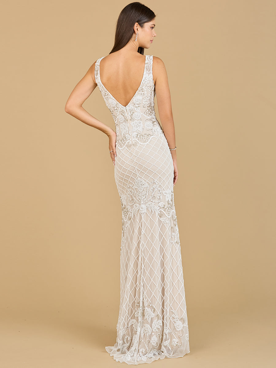 High-Neck Sleeveless Wedding Gown