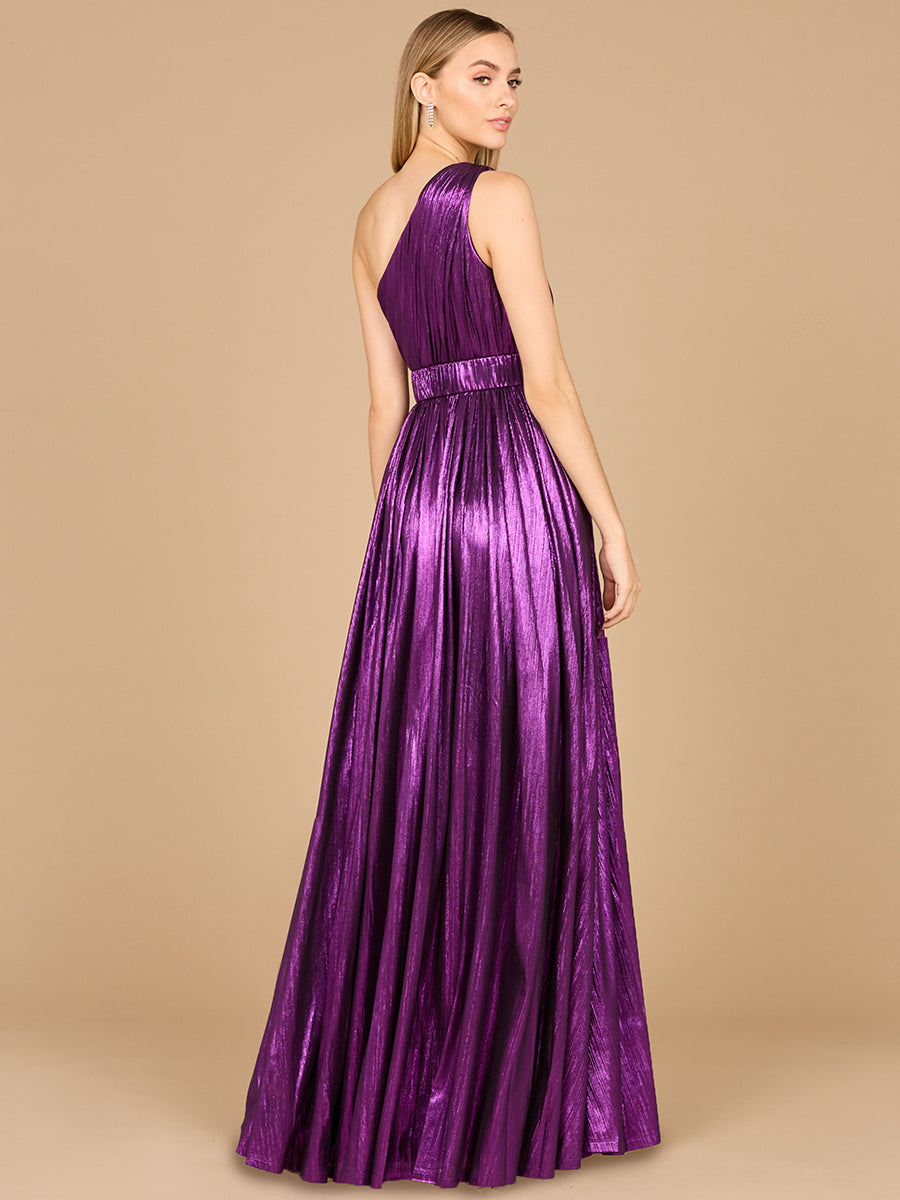One Shoulder Metallic Dress - OUTLET