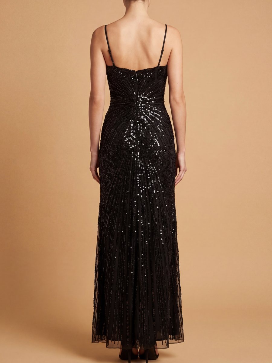 Strapless Beaded Gown with Detachable Straps | 9921