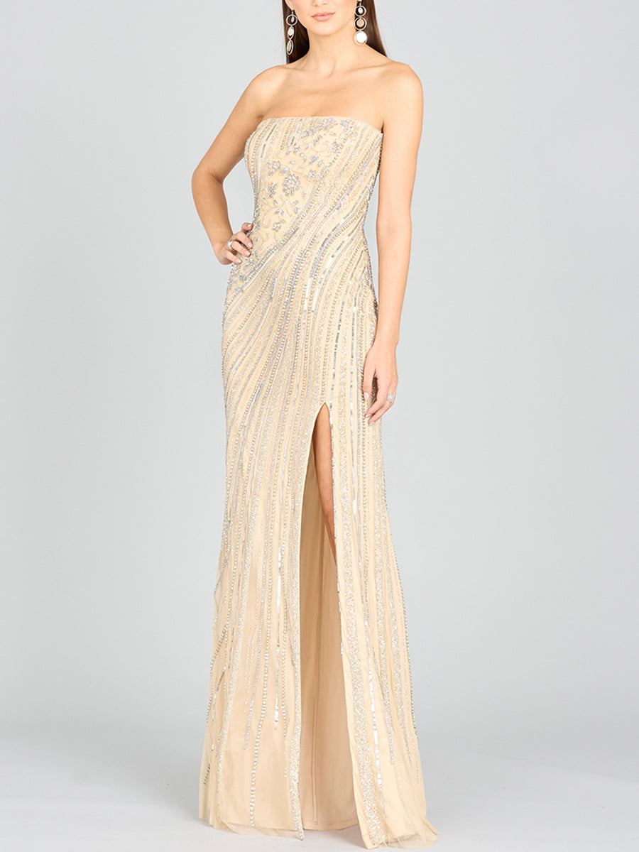 Freddy Strapless Beaded Gown