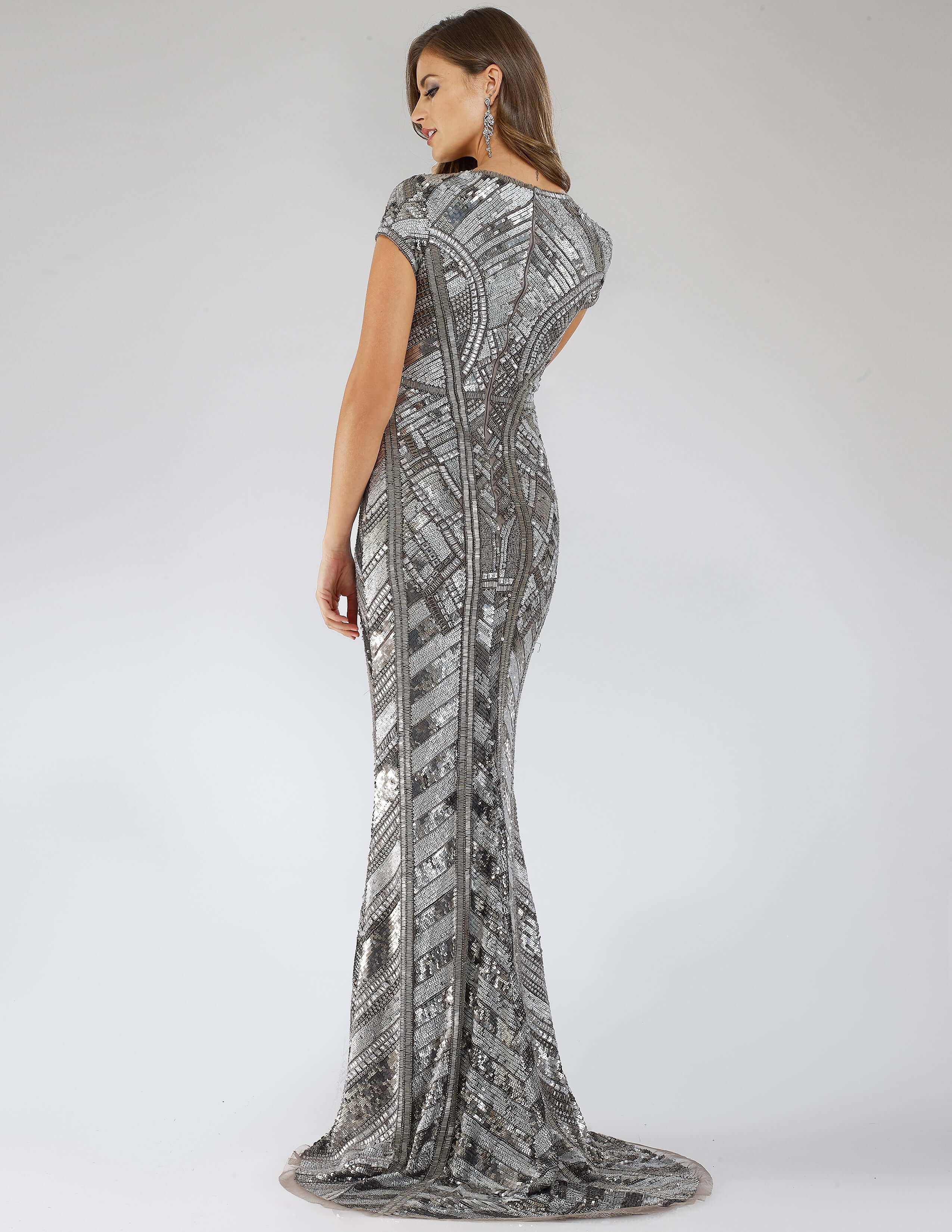 LARA 29540 Fully Sequined Embellished Formal Gown – Sleeveless Full-Length Dress