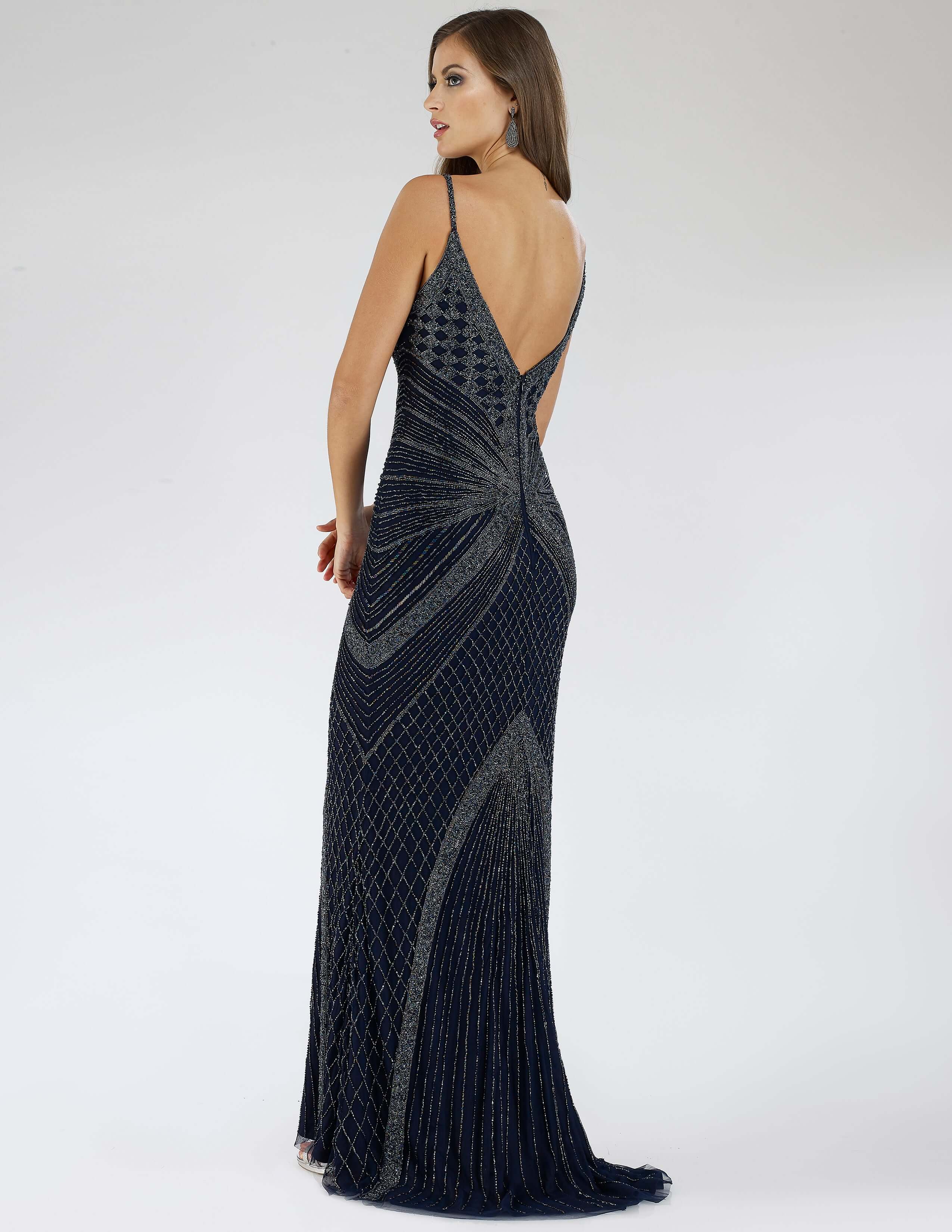 LARA 29595 Long-Sleeve Beaded Sheath Gown – Elegant Full-Length Evening Dress