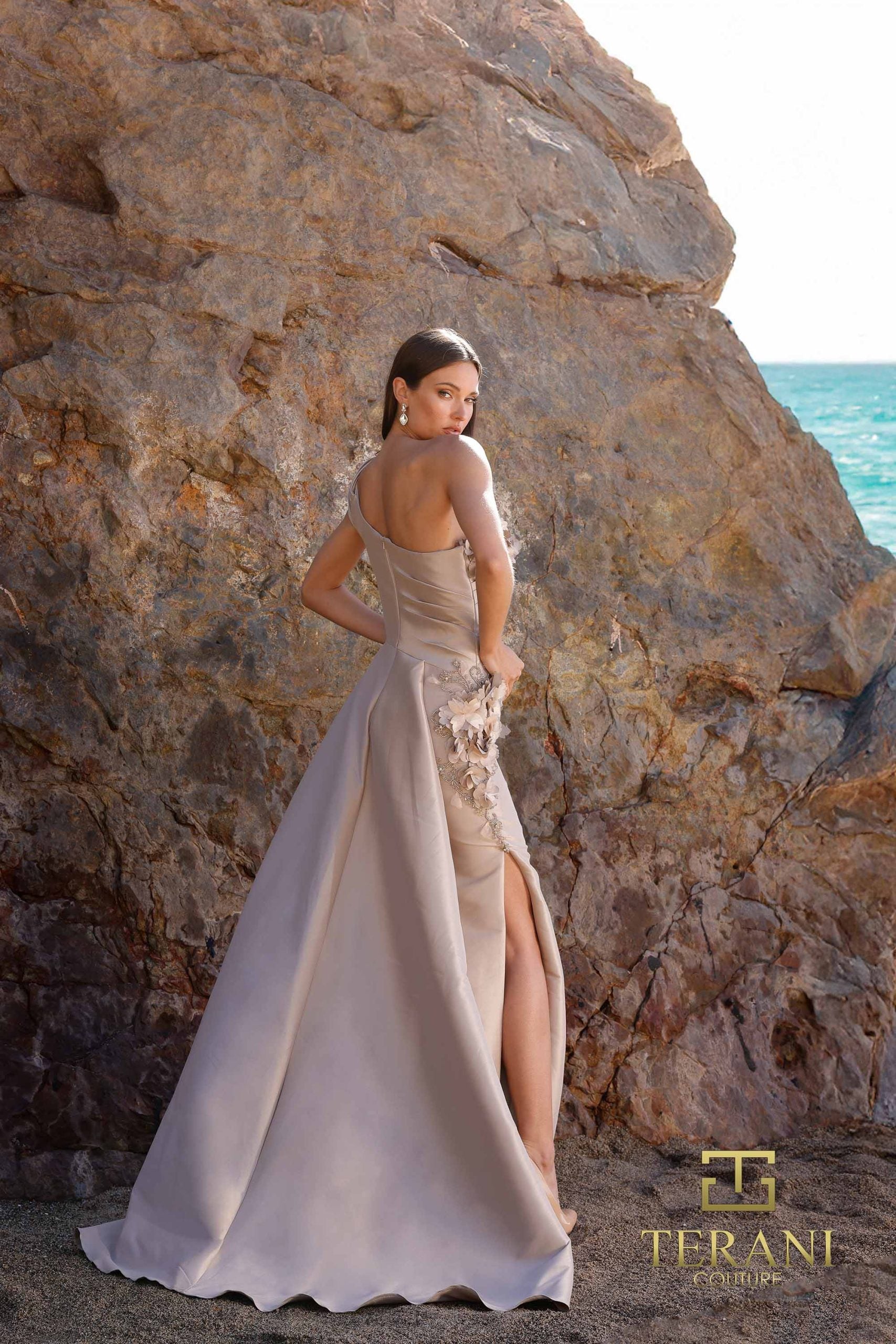 252E5116 – Fit and Flare Long Evening Dress