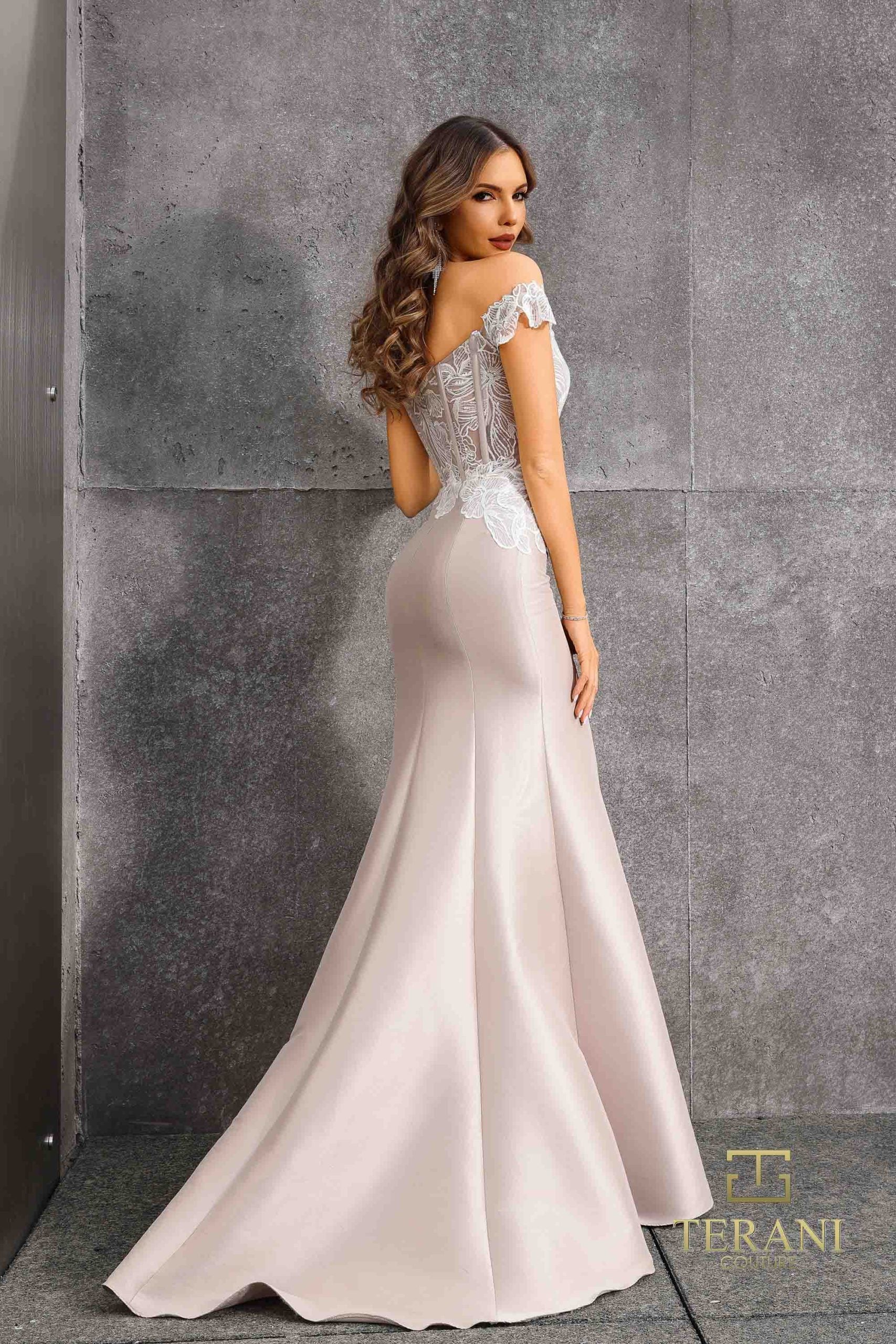 252E5133 – Fit and Flare Long Evening Dress