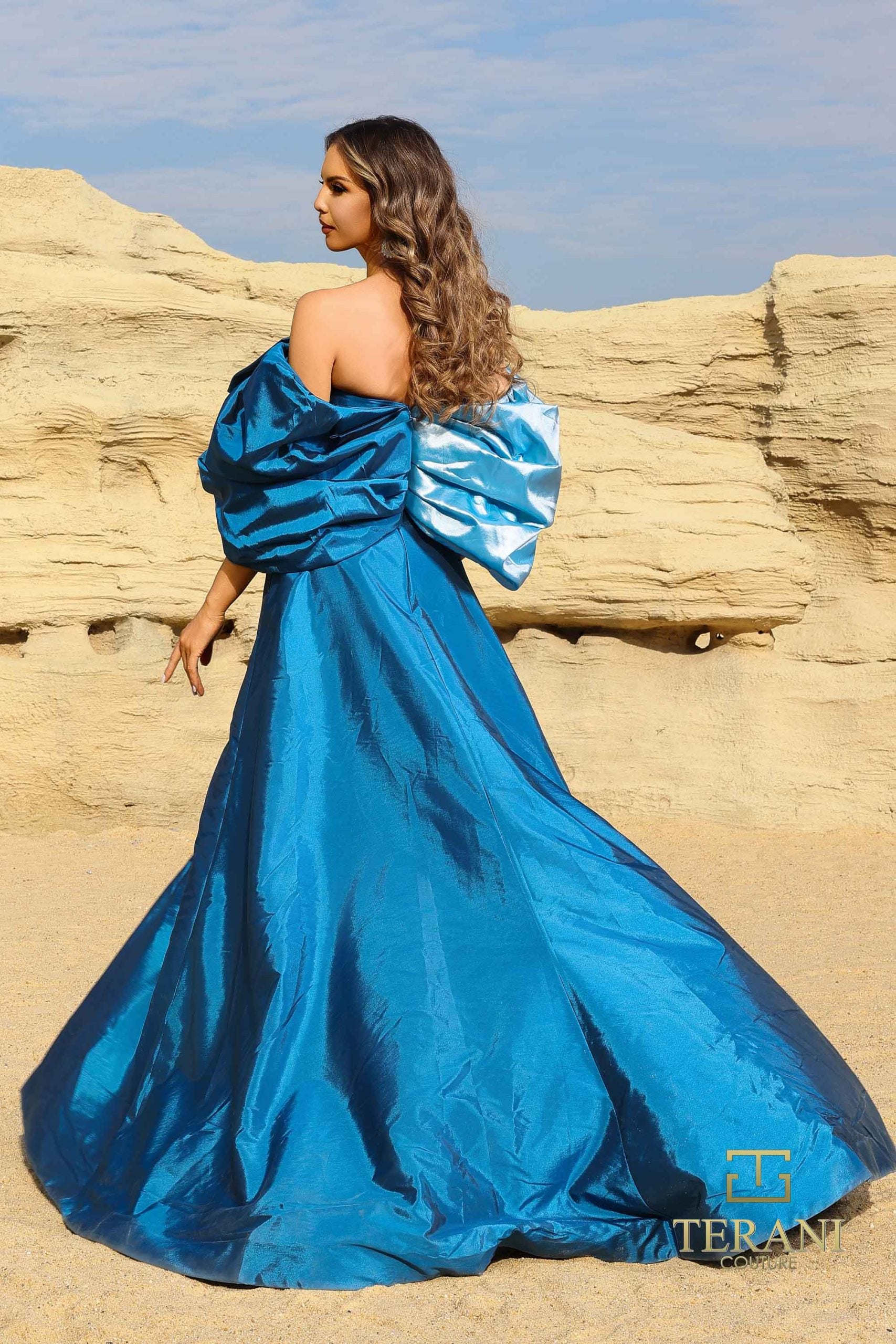 252E5141 – Fit and Flare Long Evening Dress