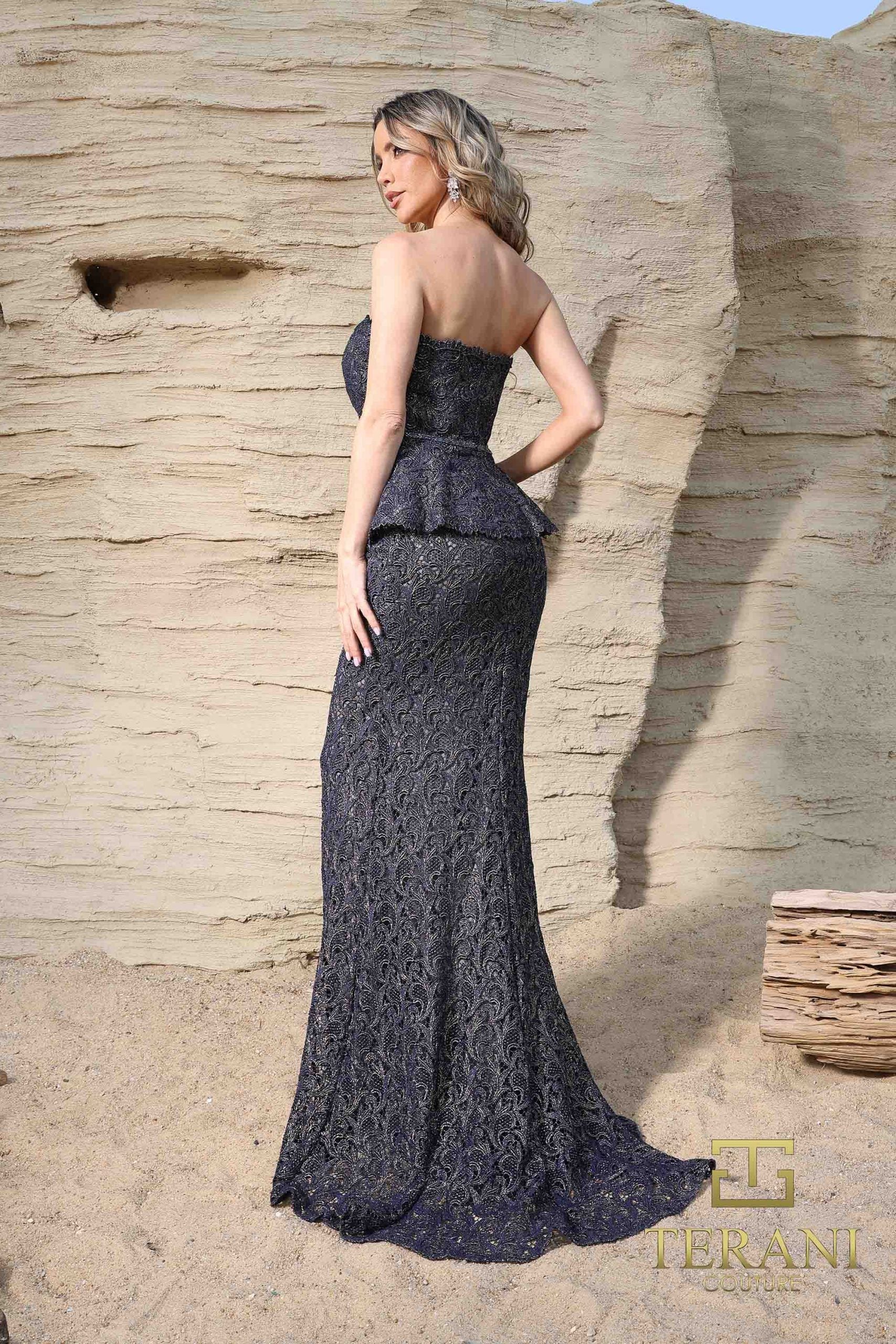 252E5144 – Fit and Flare Long Evening Dress